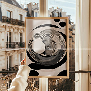 Minimal Çemberler 3'lü Ahşap Çerçeveli Tablo Seti-2