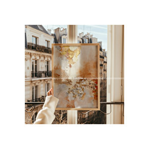 Soyut Sanat 3 Parçalı Ahşap Çerçeveli Tablo Seti-2 21x30 cm