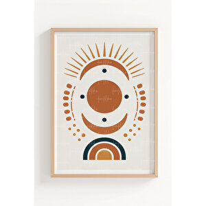 Mistik Semboller Modern Minimalist 3 Parçalı Ahşap Çerçeveli Tablo Seti 21x30 cm