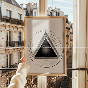 Minimalist Çizgisel Sanat 3'lü Ahşap Çerçeveli Tablo Seti-21x30 21x30 cm