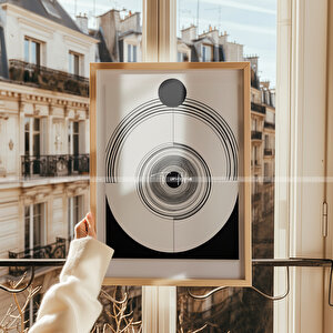 Minimalist Çizgisel Sanat 3'lü Ahşap Çerçeveli Tablo Seti 30x42 30x42 cm