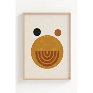 Geometrik Minimalist 3 Parçalı Ahşap Çerçeveli Tablo Seti