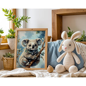 Panda, Koala Ve Tilki 3’lü 1. Kalite Ahşap Çerçeveli Tablo Seti – Çocuk Odası Dekoru 30x42 cm