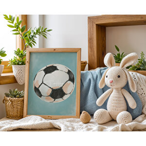 Spor Topları Temalı 3'lü Ahşap Çerçeveli Tablo Seti 21x30 cm