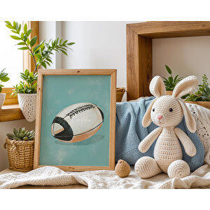 Spor Topları Temalı 3'lü Ahşap Çerçeveli Tablo Seti 21x30 cm