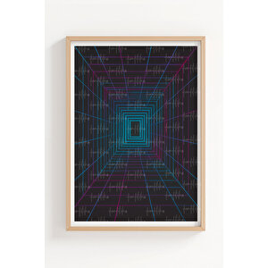 Geometrik Ve Optik Sanat 3’lü Ahşap Çerçeveli Tablo Seti - Yatak Odası Dekoru