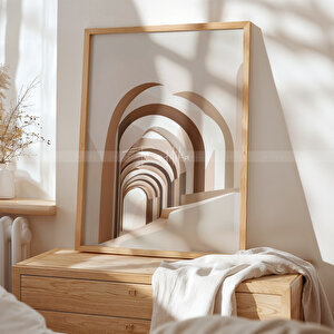 Minimalist Mimari 3 Parçalı Ahşap Çerçeveli Tablo Seti - Sade Ve Şık Tasarım-30x42 30x42 cm