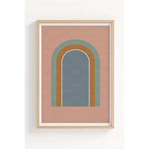 Geometrik Arches 3’lü Ahşap Çerçeveli Tablo Seti 50x70 cm