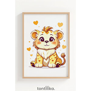 Sevimli Orman Hayvanları 3’lü Ahşap Çerçeveli Dekoratif Tablo Seti 30x42 cm