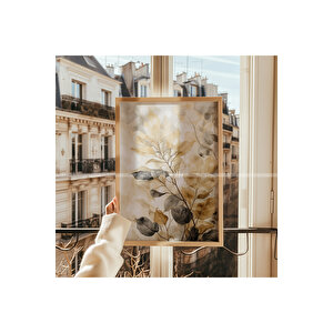 Sonbahar Yaprakları 3 Parçalı Ahşap Çerçeveli Tablo Seti 50x70 cm