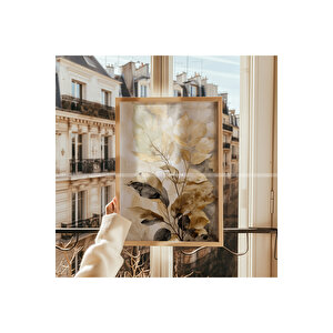 Sonbahar Yaprakları 3 Parçalı Ahşap Çerçeveli Tablo Seti-2 21x30 cm