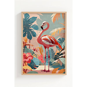 Tropikal Hayvanlar 3 Parçalı Ahşap Çerçeveli Tablo Seti 21x30 cm