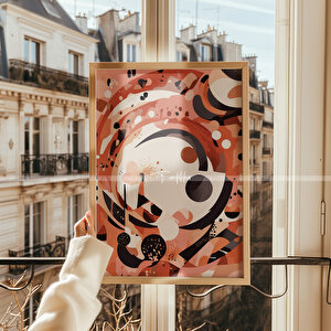 Soyut Portre Ve Desen Temalı Ahşap Çerçeveli 3'lü Tablo Seti 21x30 cm