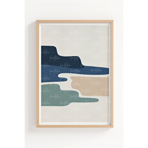 Minimalist Manzara 3 Parçalı Ahşap Çerçeveli Tablo Seti 21x30 cm