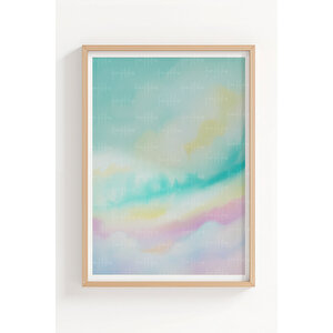 Kuzey Işıkları 3’lü Doğa Temalı Ahşap Çerçeveli Tablo Seti 50x70 cm