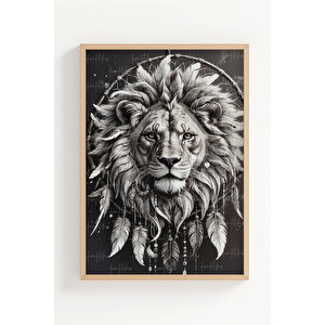 Aslan Kurt Baykuş 3 Parçalı Ahşap Çerçeveli Tablo Seti 50x70 cm