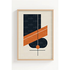 Geometrik Soyut 3 Parçalı Ahşap Çerçeveli Tablo Seti 30x42 cm