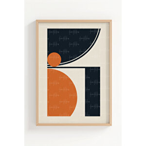 Geometrik Soyut 3 Parçalı Ahşap Çerçeveli Tablo Seti