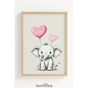 Love Balloons 3’lü Ahşap Çerçeveli Dekoratif Tablo Seti 50x70 cm