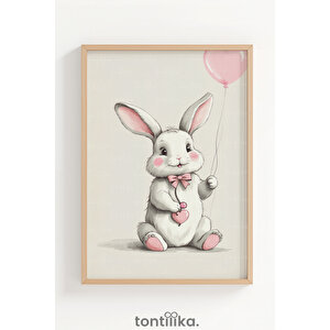 Love Balloons 3’lü Ahşap Çerçeveli Dekoratif Tablo Seti