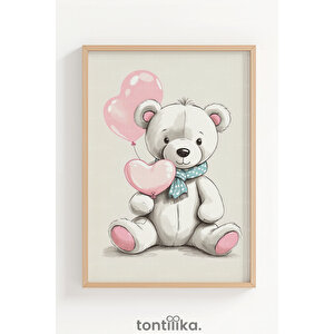 Love Balloons 3’lü Ahşap Çerçeveli Dekoratif Tablo Seti 30x42 cm