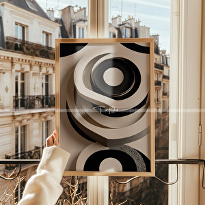 Minimal Geometrik Çizgiler 3'lü Ahşap Tablo Seti-2 30x42 cm