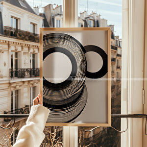 Minimal Geometrik Çizgiler 3'lü Ahşap Tablo Seti-2