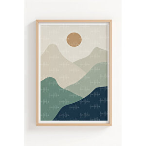 Minimalist Doğa 3 Parçalı Ahşap Çerçeveli Tablo Seti 50x70 cm