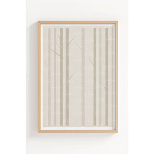 Minimalist Doğa 3 Parçalı Ahşap Çerçeveli Tablo Seti