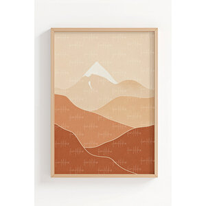 Bohem Çöl Temalı 3’lü Ahşap Çerçeveli Tablo Seti - Salon Dekoru 21x30 cm