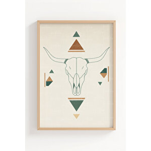 Bohem Çöl Temalı 3’lü Ahşap Çerçeveli Tablo Seti - Salon Dekoru 50x70 cm