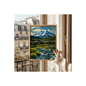 Doğa Manzarası 3 Parçalı Ahşap Çerçeveli Tablo Seti-2 30x42 cm