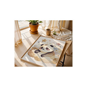 Bebek Ve Çocuk Odası Sevimli Hayvanlar Tema Ahşap Çerçeveli 3'lü Tablo Seti 30x42 cm