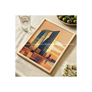 Modern Gökdelen 3 Parçalı Ahşap Çerçeveli Tablo Seti-2 30x42 cm