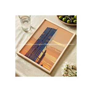 Modern Gökdelen 3 Parçalı Ahşap Çerçeveli Tablo Seti-2 30x42 cm