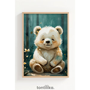 Orman Dostları 3’lü Ahşap Çerçeveli Dekoratif Tablo Seti 30x42 cm