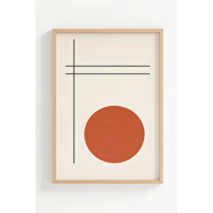 Boho Geometrik Soyut Minimalist 3 Parçalı Ahşap Çerçeveli Tablo Seti 30x42 cm