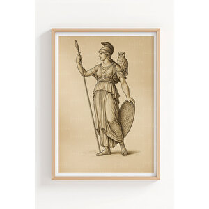 Antik Yunan Mitolojisi 3’lü Ahşap Çerçeveli Tablo Seti - Klasik Çizim Stilinde