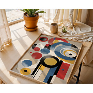 Renkli Modern Tarz 3'lü Ahşap Tablo Seti 30x42 30x42 cm