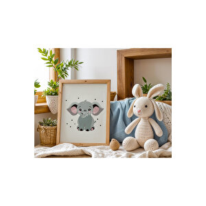 Bebek Ve Çocuk Odası Sevimli Hayvanlar Tema Ahşap Çerçeveli 3'lü Tablo Seti 21x30 cm