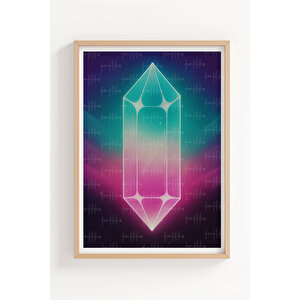 Kristal Taşlar 3’lü Soyut Ahşap Çerçeveli Tablo Seti