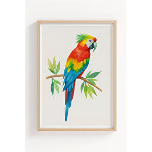 Egzotik Hayvanlar 3 Parçalı Ahşap Çerçeveli Tablo Seti