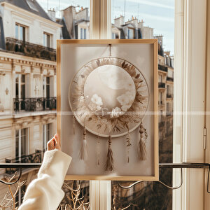 Bohem Doğa Temalı 3'lü Ahşap Çerçeveli Tablo Seti 21x30 21x30 cm