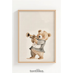 Melodi Ayıcıklar 3’lü Ahşap Çerçeveli Dekoratif Tablo Seti 30x42 cm