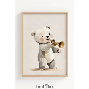 Melodi Ayıcıklar 3’lü Ahşap Çerçeveli Dekoratif Tablo Seti 30x42 cm