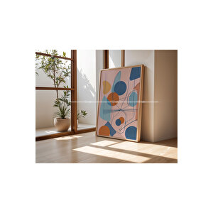 Modern Soyut Çizgiler 3 Parçalı Ahşap Tablo Seti 30x42 cm