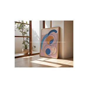 Modern Soyut Çizgiler 3 Parçalı Ahşap Tablo Seti 30x42 cm