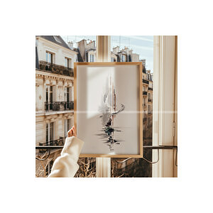 Soyut Minimalizm 3 Parçalı Ahşap Çerçeveli Tablo Seti-2