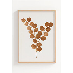 Tropikal Yaprak Desenli 3’lü Modern Ahşap Çerçeveli Tablo Seti - Çalışma Odası Dekoru 50x70 cm