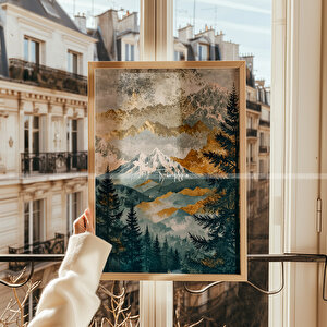 Manzara Temalı 3 Parçalı Ahşap Çerçeveli Tablo Seti 21x30 cm